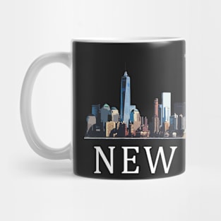 New York Skyline in Colour with Text Mug